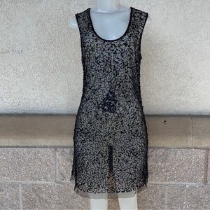 Wet Seal Black Sleeveless Sequins Mini Overlay Dress Size L